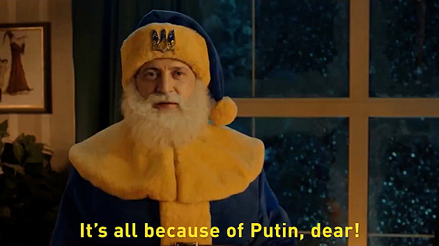 Zelenskyj jako Santa krade lidem dárky. Rusové se ve videu opět vysmívají Evropě